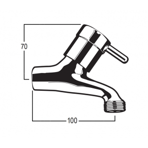 Torrens Lever Upswept Bibcock with Female Inlet and Male Screw Nose