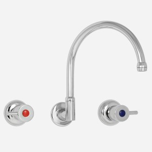 Torrens Lever Wall Sink Set with Gooseneck Outlet