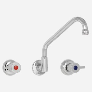 Torrens Lever Wall Sink Set with Upswept Outlet