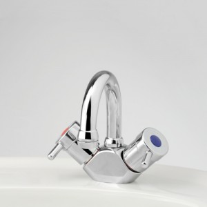 Torrens Lever Basin Duo Mixer with Swivel Gooseneck Outlet