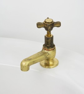 Photo: HE0083 in Raw Brass (RB) finish with Engraved Button Upgrade (EBU)