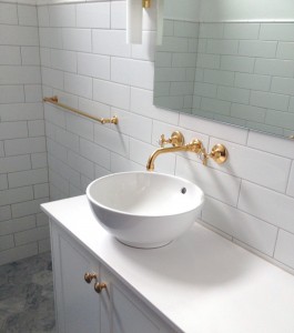 Photo: HE3001(Basin) in Dull Antique Brass (DAB) finish - this is the basin configuration with aerator on end of outlet