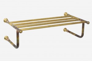 Photo: HE7075 in Raw Brass (RB) finish - colours will vary for this item in this finish, the rack can also be installed this way up if desired.