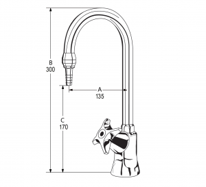 LB12R Line Drawing - Celestial Handle Pictured