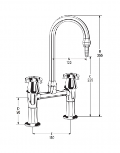 LB35 Line Drawing - Celestial Handles Pictured