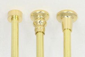 Photo: Flange style options pictured left to right. Torrens, Olde Adelaide, Roulette. Examples shown in Polish to Plate (PP) finish.