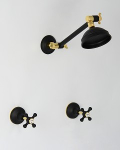 Photo: RU3051 in Matte Black with Gold (AB) Trim (MA) finish