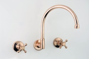 Photo: RU3114 in Dull Copper (DC) finish with Engraved Button Upgrade (EBU), shown immediately after manufacture