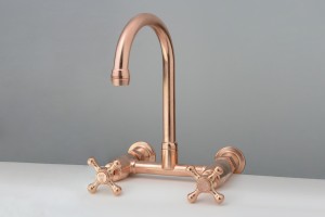 Photo: RU9383-LB10 in Dull Copper (DC) finish with Engraved Button Upgrade (EBU), shown immediately after manufacture