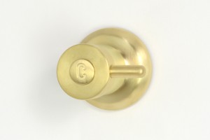 Photo: TL2543 in Lea Wheeled Brass (LW) finish with Engraved Button Upgrade (EBU) - Cold Indicator, shown immediately after manufacture