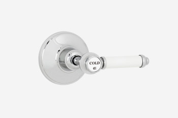 Photo: RL2543 in Chrome Plate (CP) finish with White Colour Lever Insert Upgrade (LCNS) - Cold Indicator shown