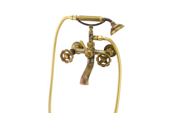 Photo: SP9481 in Raw Brass (RB) finish with Raw Brass Handshower Handle (HH-SCT)
