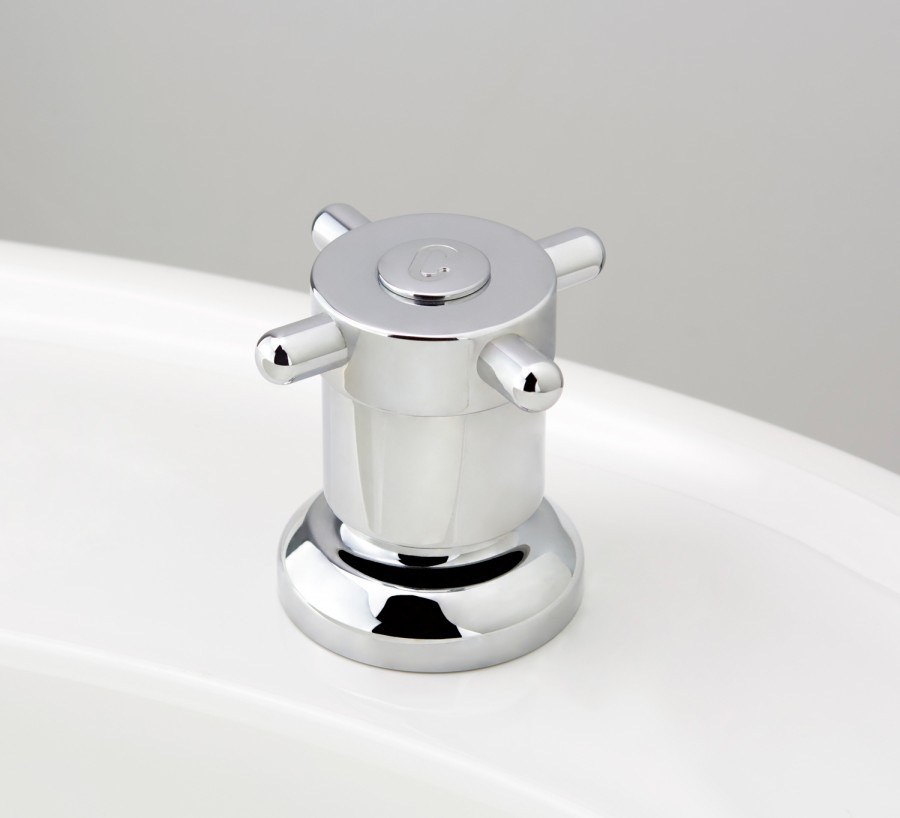Torrens Capstan Basin Top Assembly in Chrome Plate with Engraved Button Upgrade