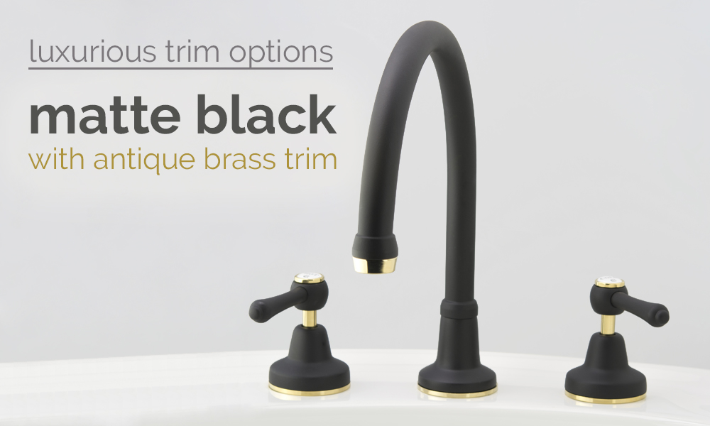 Matte Black with Antique Brass Trim