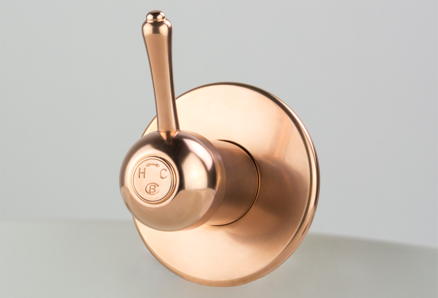 Roulette Lever Wall Mixer in Dull Copper