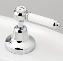 Roulette Lever Basin Top Assembly in Chrome Plate Finish with White Lever Insert