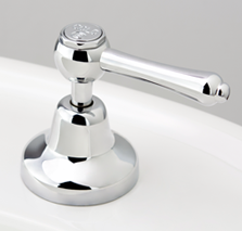 Roulette Lever Basin Top Assembly in Chrome Plate Finish with Engraved Button Upgrade