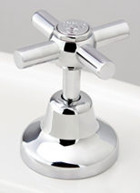 Roulette Modern Basin Top Assembly in Chrome Plate Finish with Engraved Button Upgrade