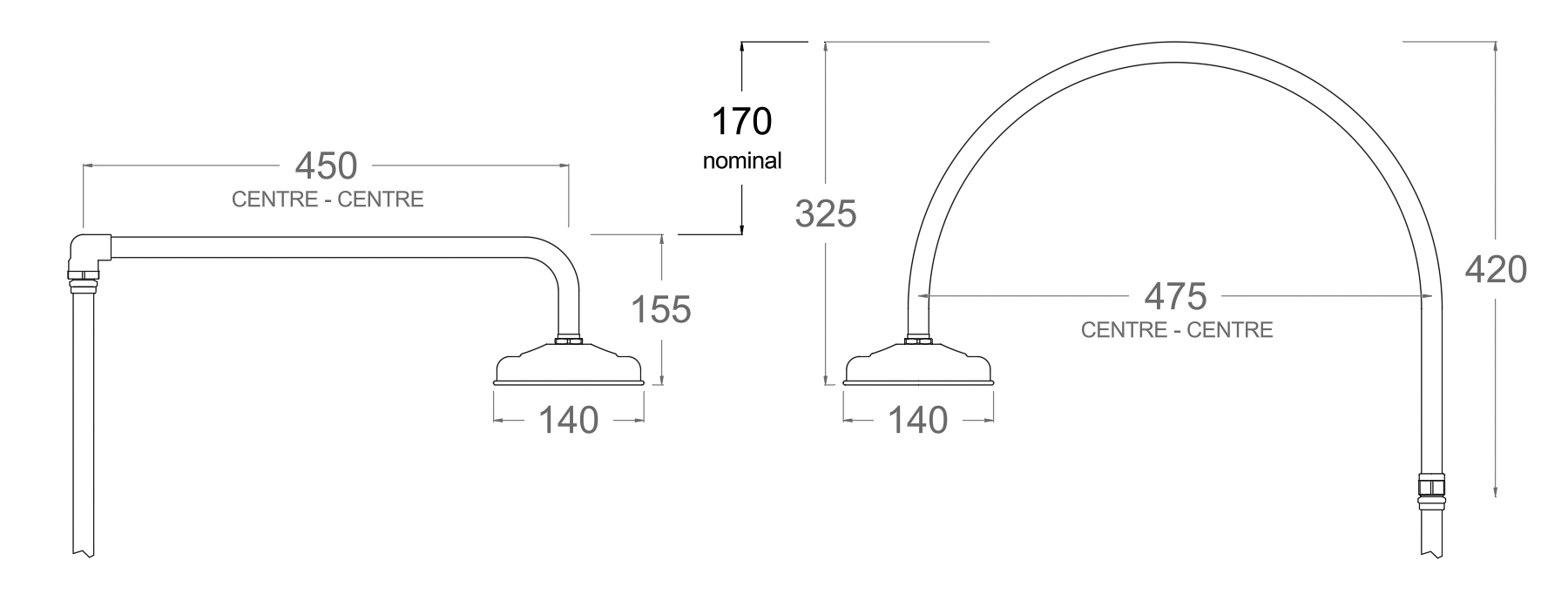 Arch Shower Arm Option