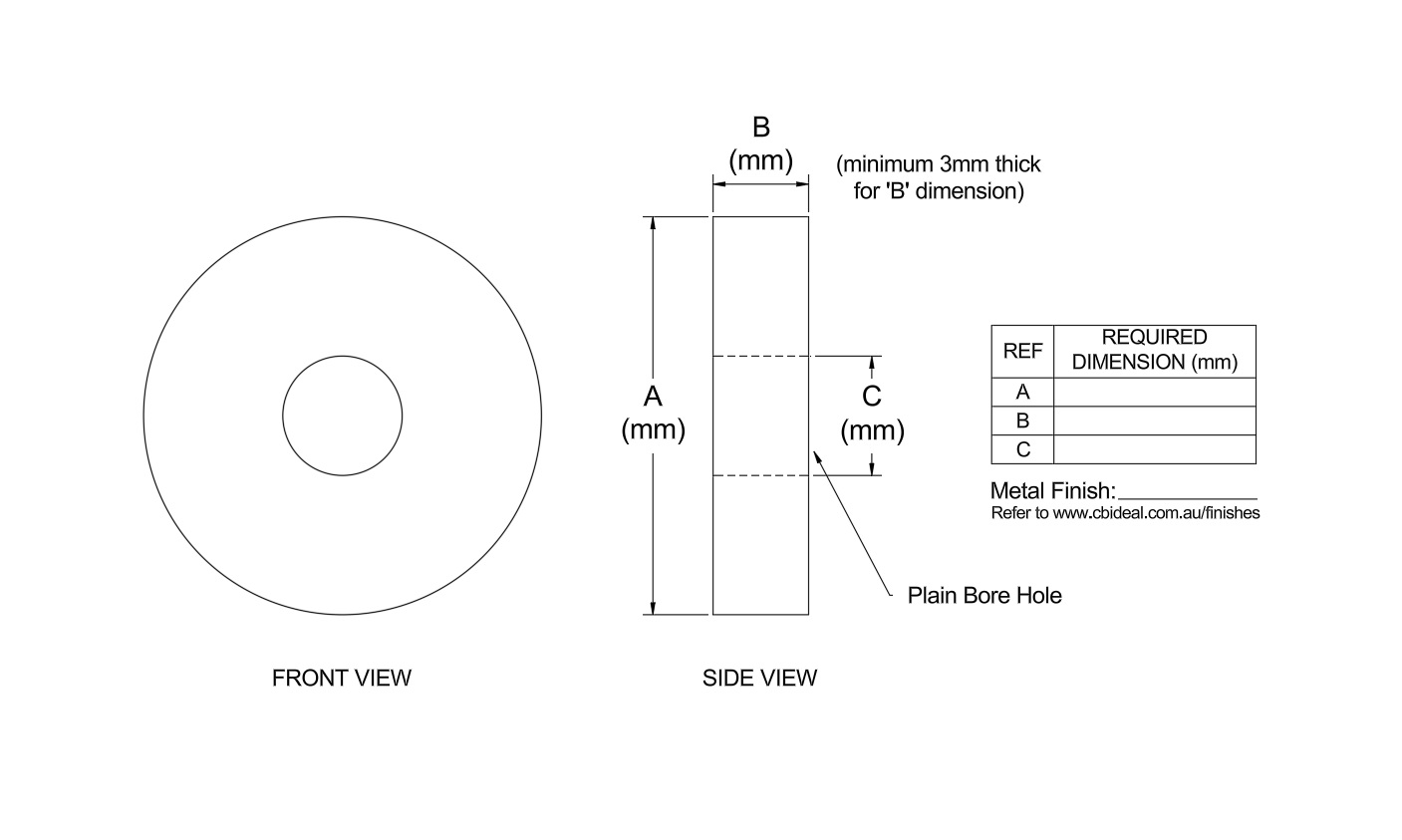 Custom Solid Round Cover Plate Form