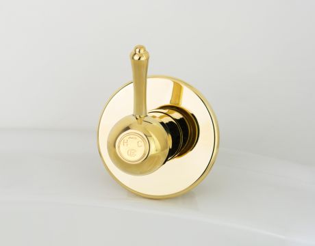Roulette Lever Wall Mixer in Antique Brass