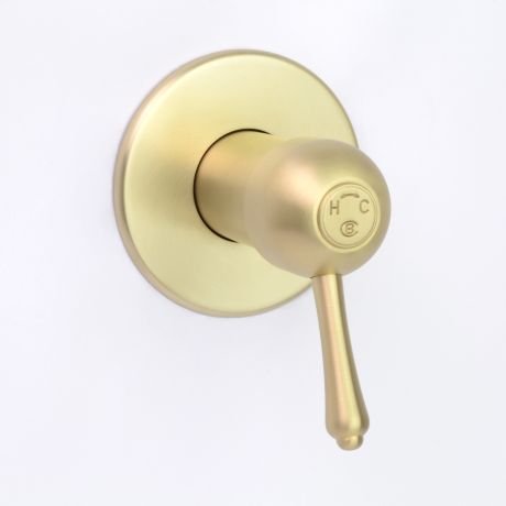 Roulette Lever Wall Mixer in Lea Wheeled Brass finish