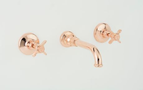 Heritage Bath Set in Bright Copper finish with Engraved Button Upgrade immediately after manufacture