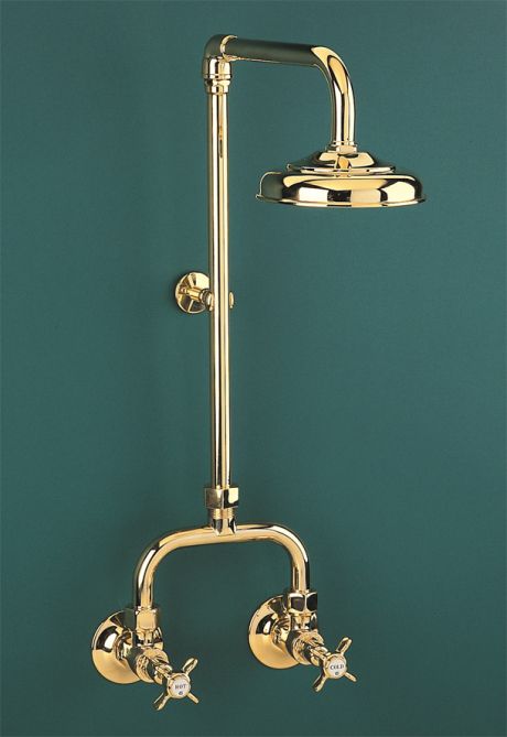 Heritage Alcove Shower Set in Antique Brass