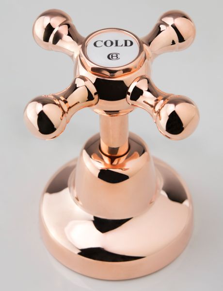 Roulette Basin Top Assembly in Bright Copper Finish immediately after manufacture